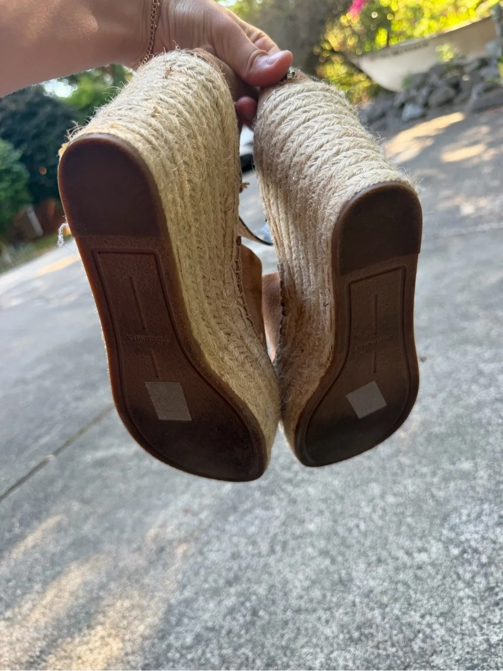 Dolce Vita Tan Suede Espadrille Wedge Sandals
